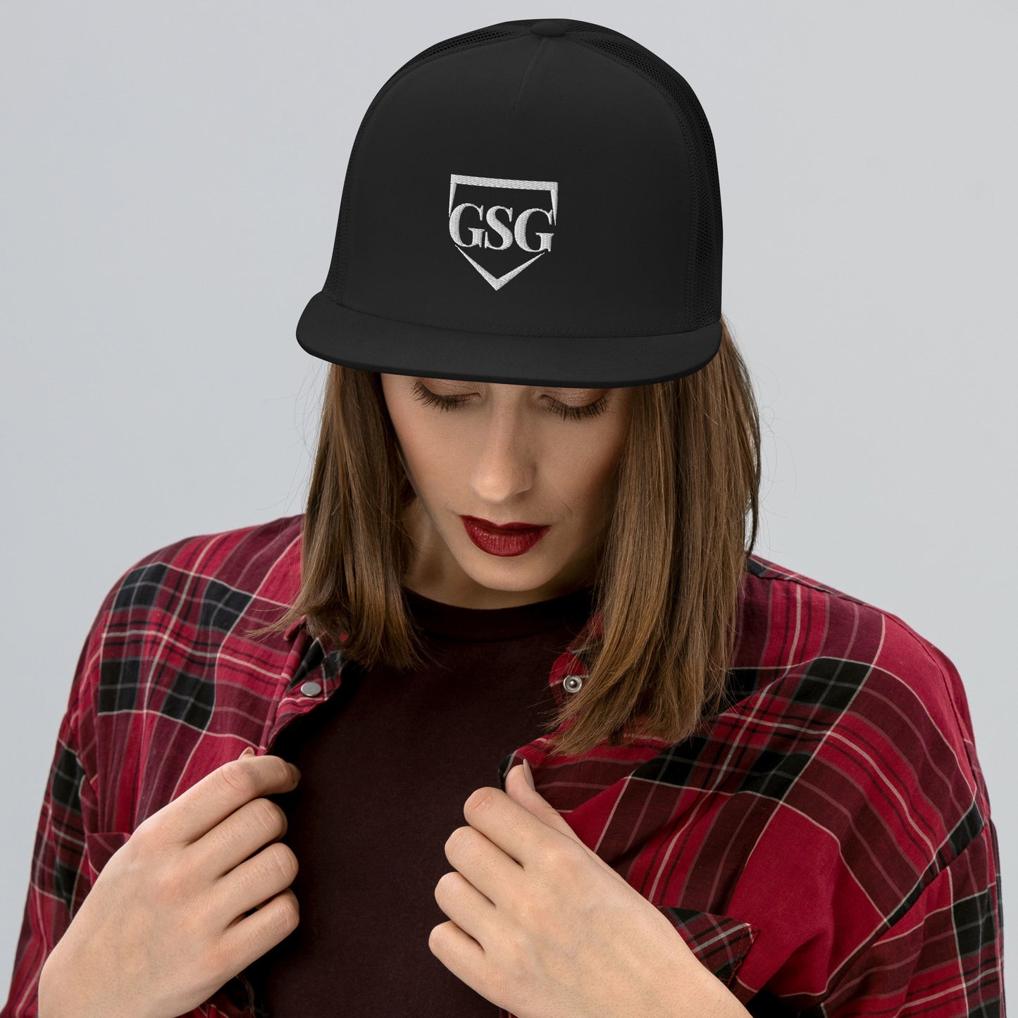 Classic Trucker Cap with GSG Logo - Cool Fabric Blend for Style & Comfort