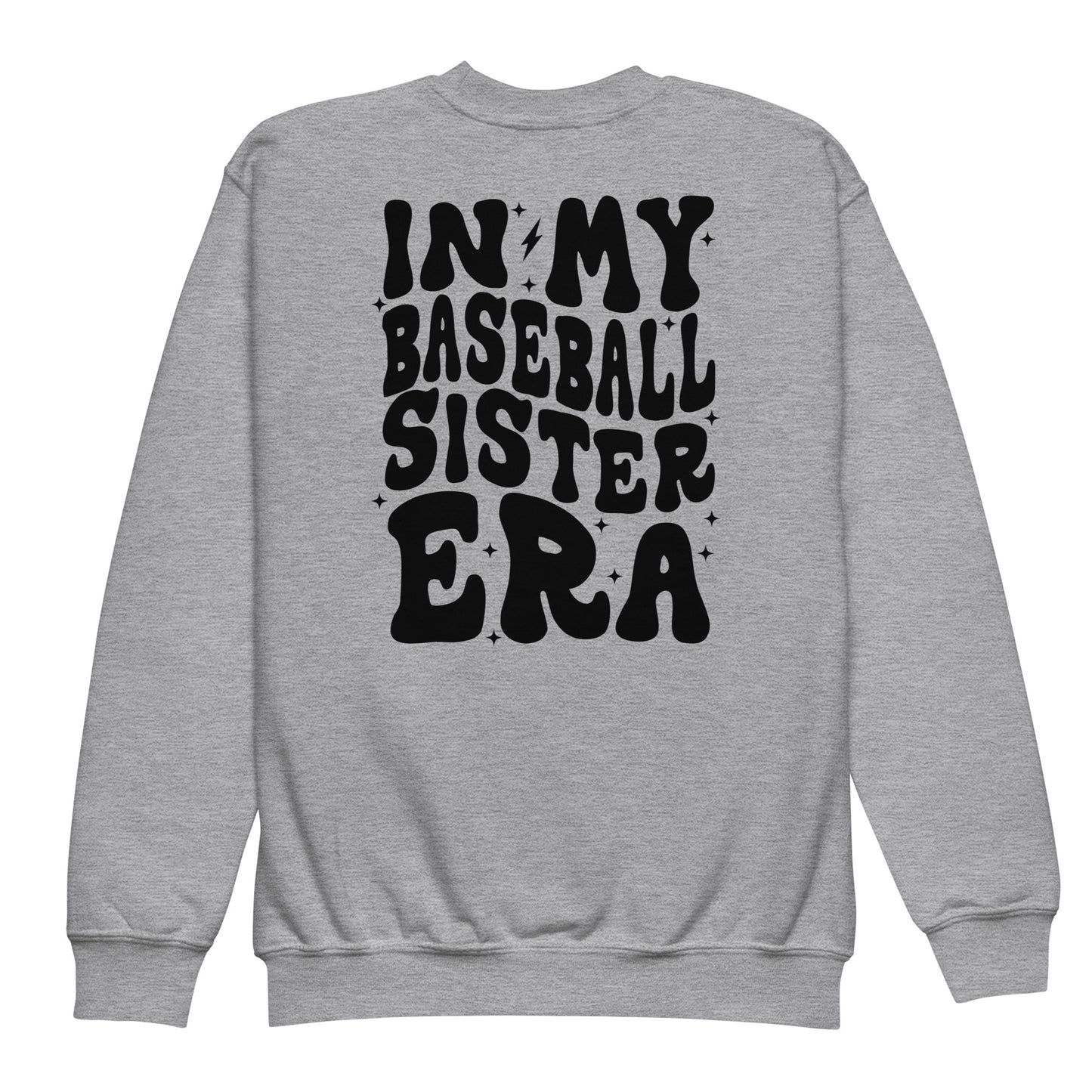 Chic Youth Baseball Sister Era Crew Neck Sweatshirt - Perfect for Game Days and Casual Wear